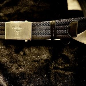 Prada Silver and Black Men's Belt Bag